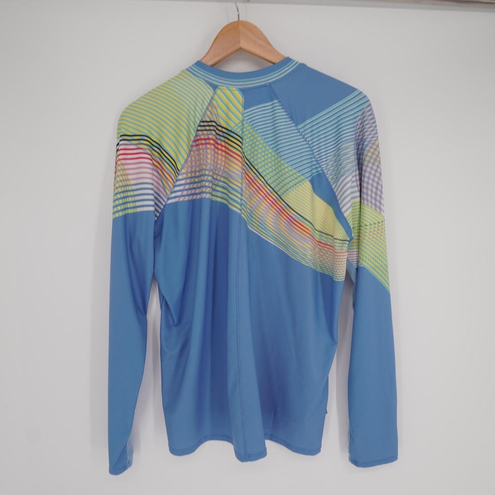 Lucky In Love Shirt Womens XL Blue Mock Neck Long Sleeve Zip Athletic Pullover - Picture 2 of 11